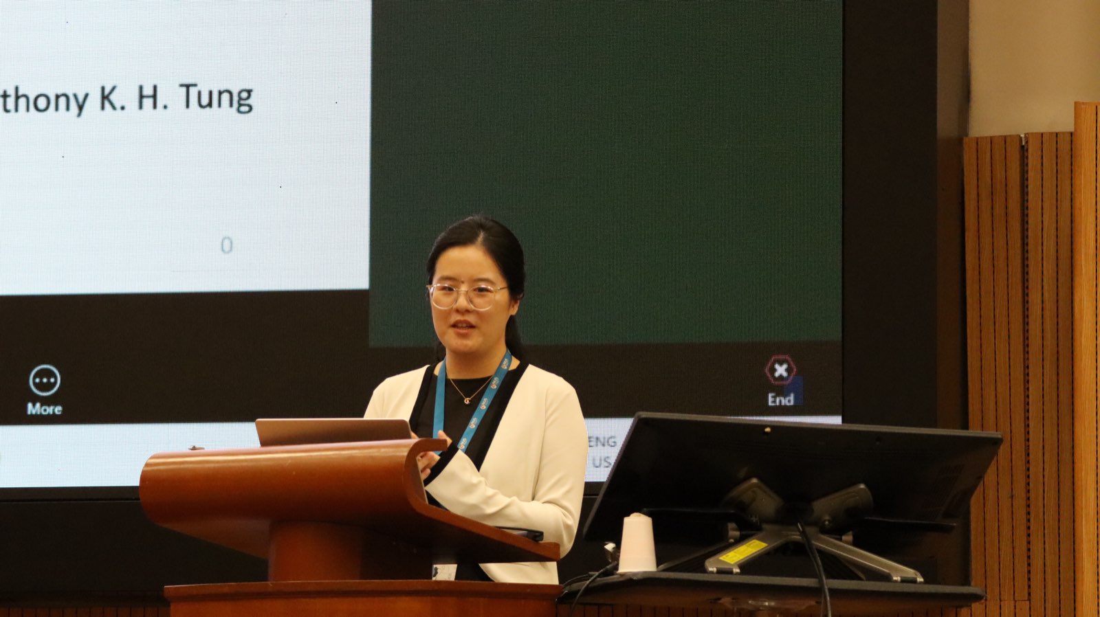 Speaker presenting at the podium